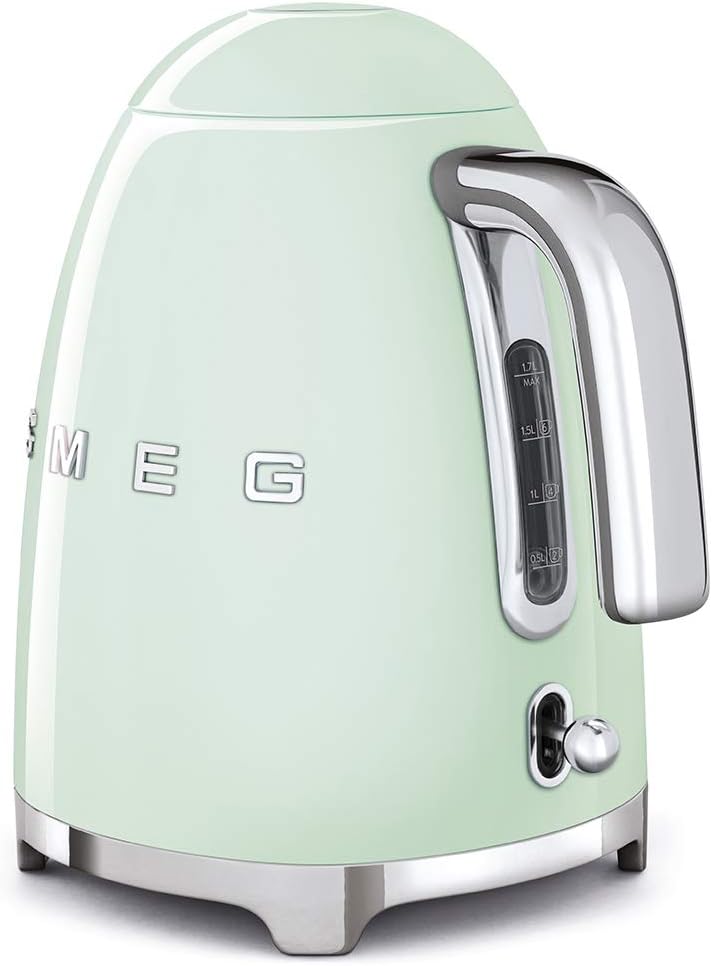Smeg | Retro Iconic 50s 1.7 L Kettle / 7 Cups | 2400 Watts | Pastel Green