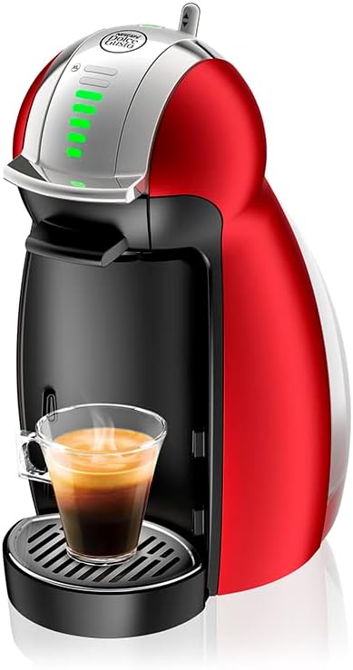 Nescafe Dolce Gusto by De'Longhi GENIO 2 Automatic Capsule Coffee Machine with Compact & Powerful up to 15 Bar Pressure, Cappuccino, Grande, Tea, Hot Chocolate & Espresso Coffee Maker EDG465.R Red