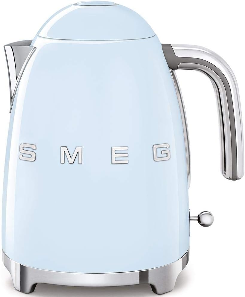Smeg | Retro Iconic 50s 1.7 L Kettle / 7 Cups | 2400 Watts |Pastel Blue