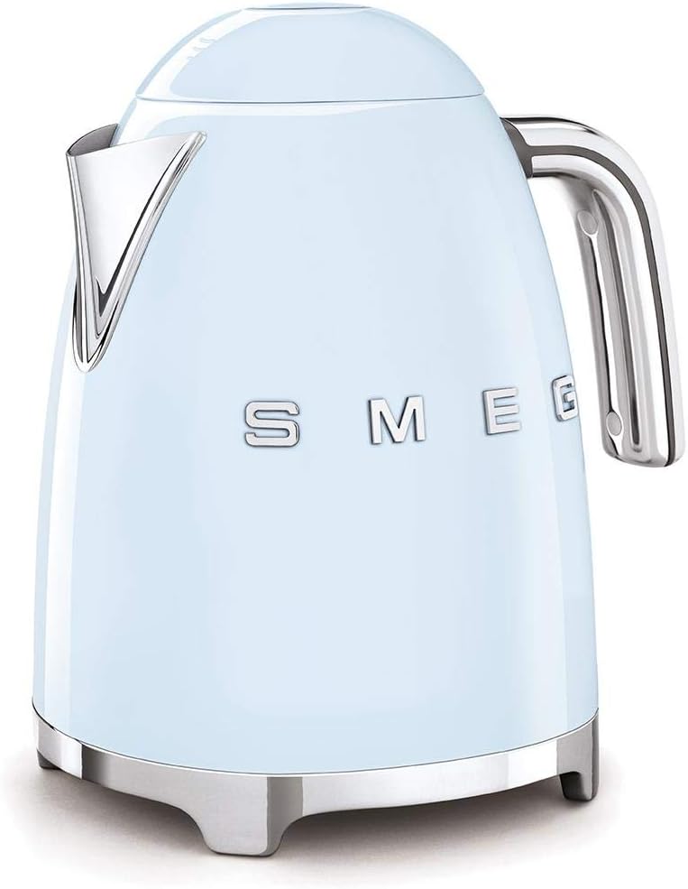 Smeg | Retro Iconic 50s 1.7 L Kettle / 7 Cups | 2400 Watts |Pastel Blue