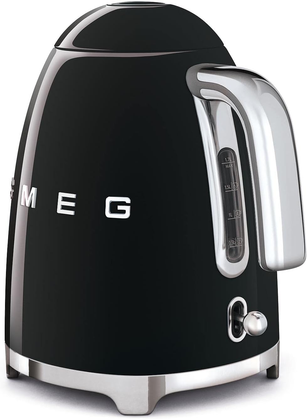 Smeg | Retro Iconic 50s 1.7 L Kettle / 7 Cups | 2400 Watts | Black
