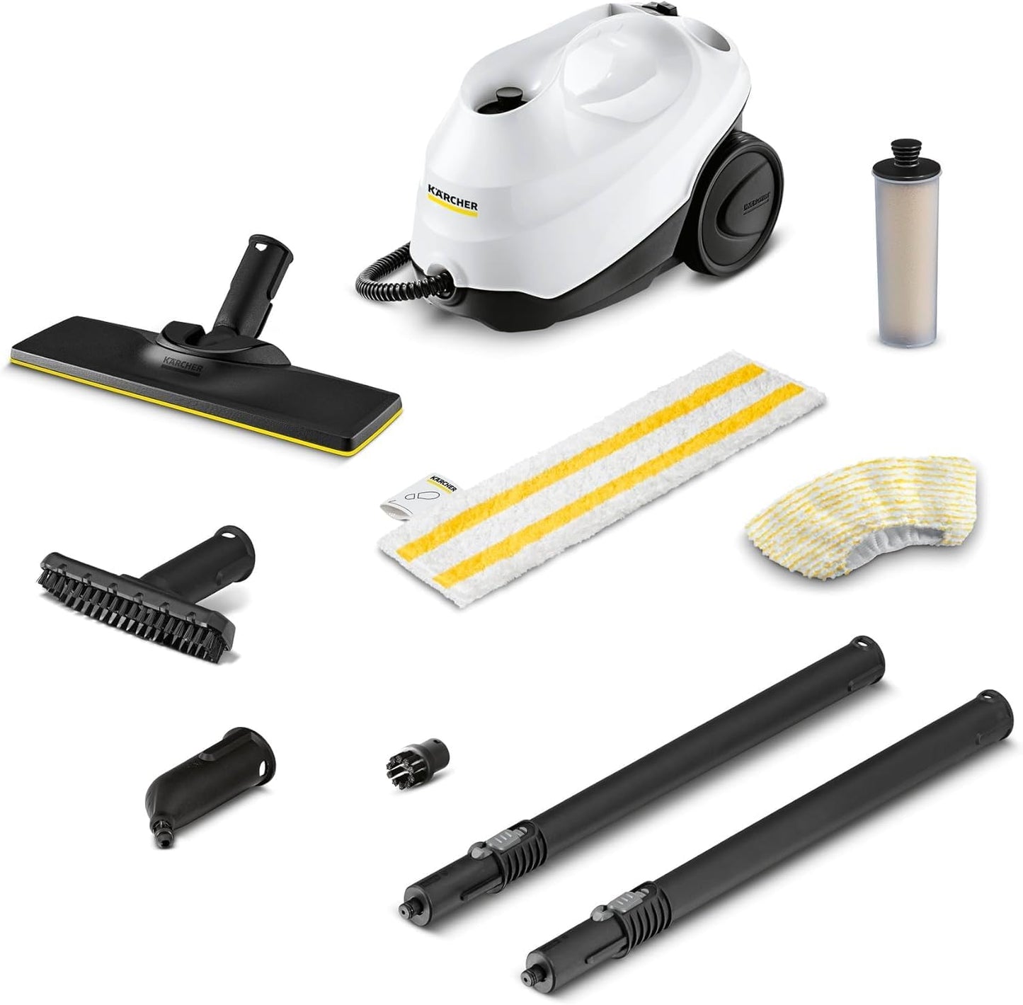 Karcher SC3 Steam Cleaner, 1900W, Powerful High-Pressure Home Cleaner, Multipurpose, Versatile Accessories, Ideal for Kitchen & Bathroom Use, White