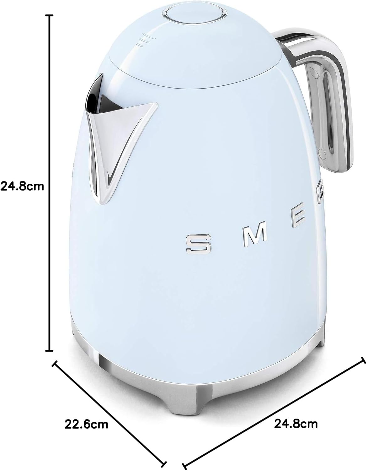 Smeg | Retro Iconic 50s 1.7 L Kettle / 7 Cups | 2400 Watts |Pastel Blue