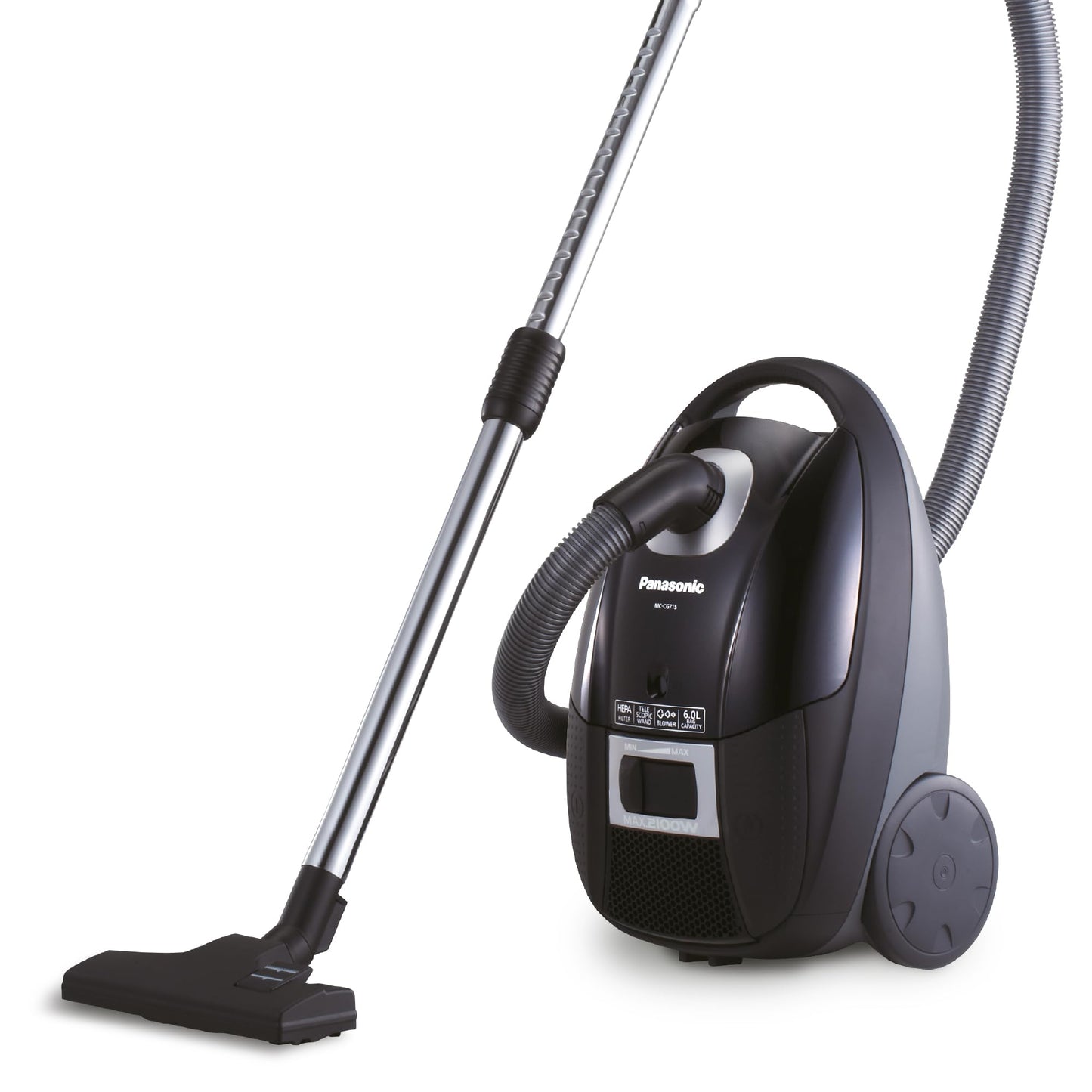 Panasonic vacuum cleaner, Made in Malaysia MC-CG715, Suction Power 370 W, Max. Input Power 2100 W- Black