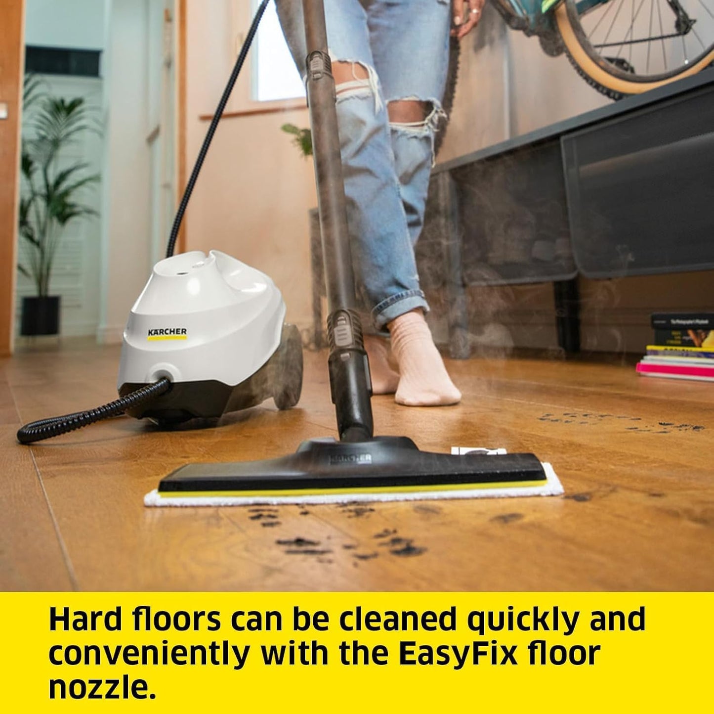 Karcher SC3 Steam Cleaner, 1900W, Powerful High-Pressure Home Cleaner, Multipurpose, Versatile Accessories, Ideal for Kitchen & Bathroom Use, White