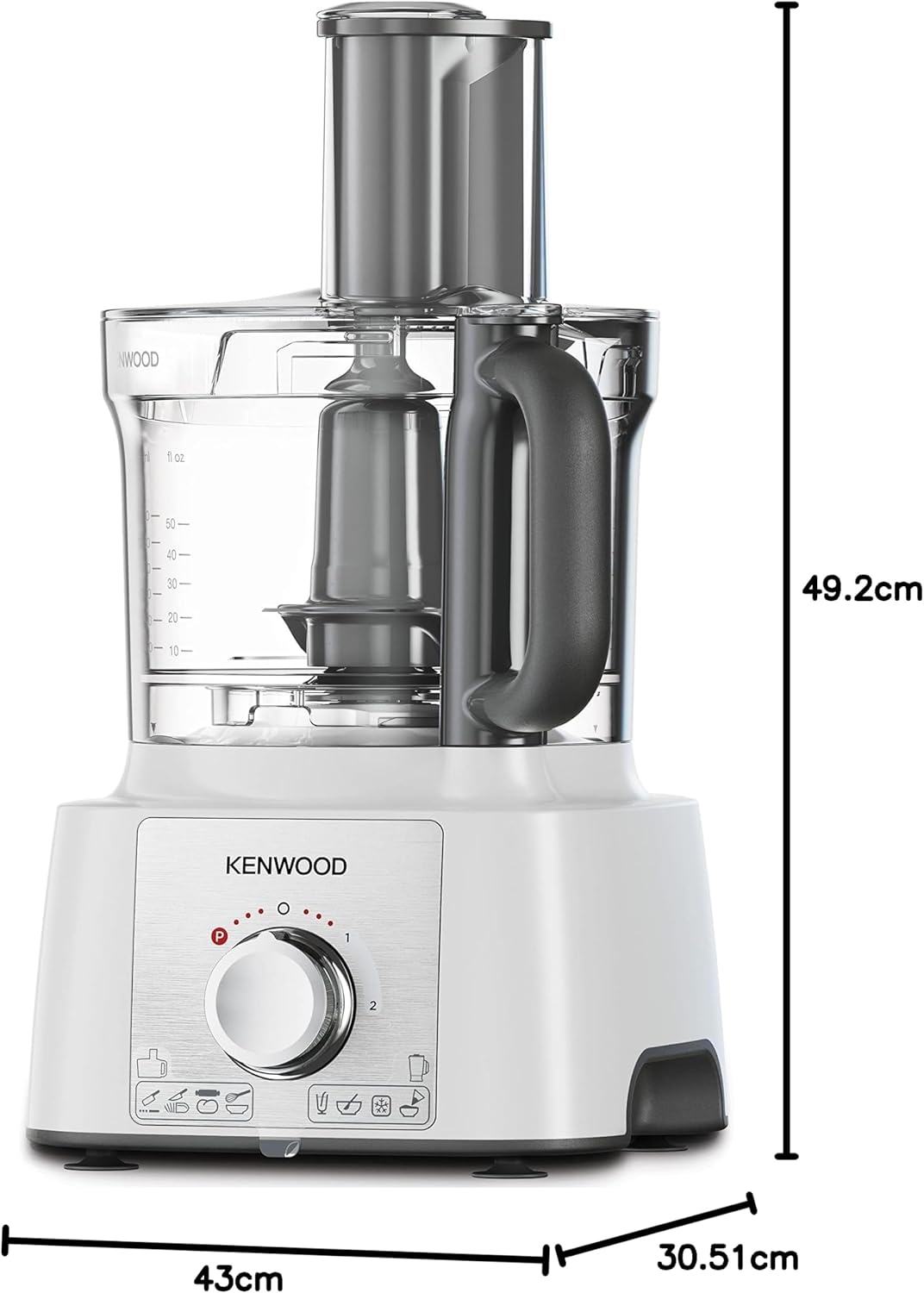 Kenwood multipro express food processor, 1000 watt, multicolor - fdp65.750wh