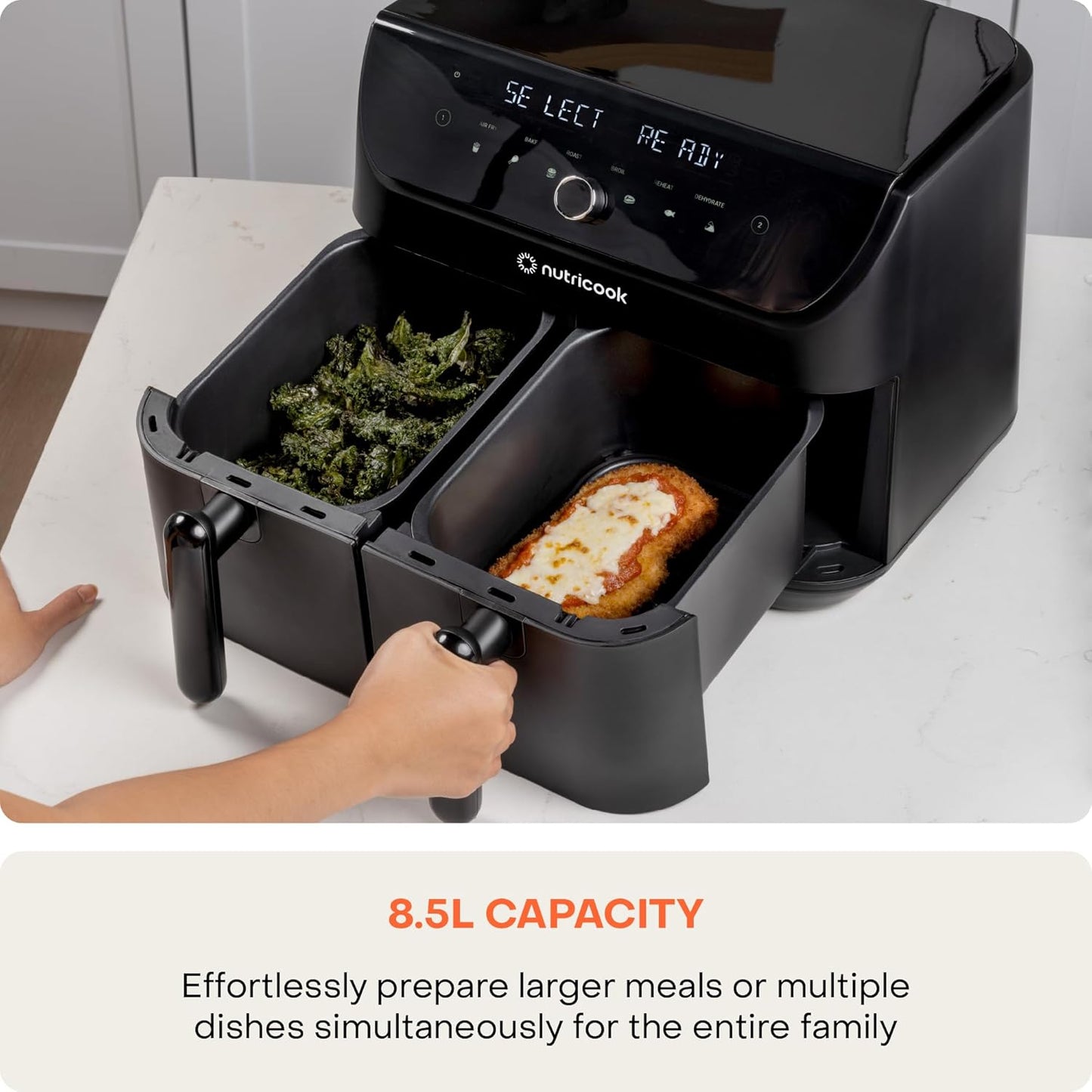 Nutricook Duo 2 Air Fryer, 8.5 Liters, 2400 Watt, Black- AFD185