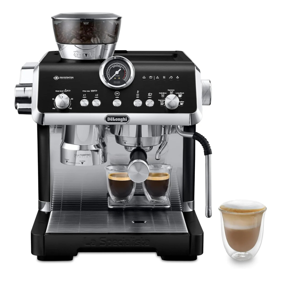 Delonghi La Specialista Opera Manual Coffee Machine, 2 Liters - 1550 Watt, Black - EC9555.BK