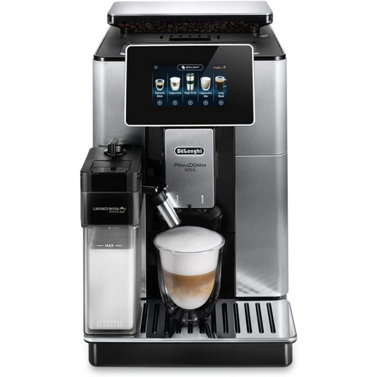 De'Longhi Primadonna Soul, Fully Automatic Bean to Cup, Espresso an Cappuccino Coffee Maker, ECAM610.75.mb, Black and Silver