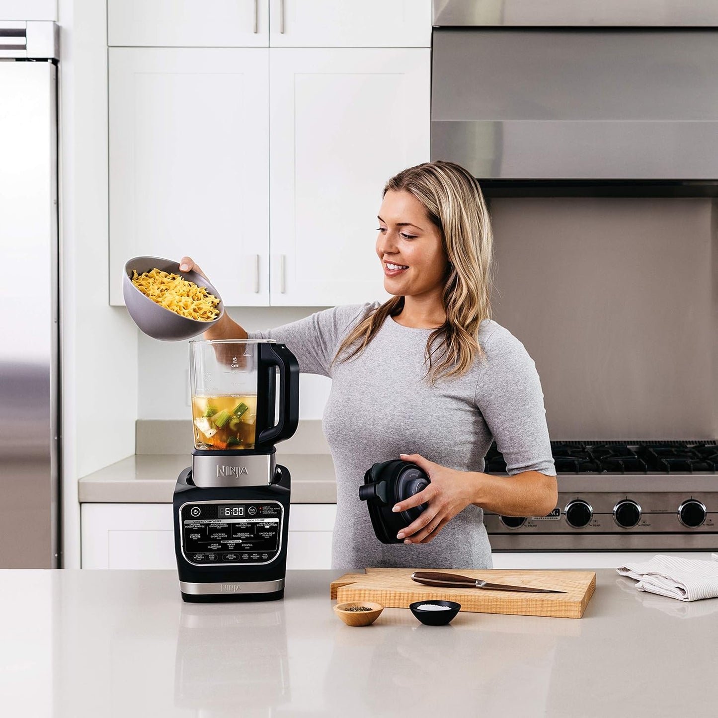 Ninja Foodie Countertop Blender with Attachments, 1.8 Liters, 1000W, Black and Silver - HB150