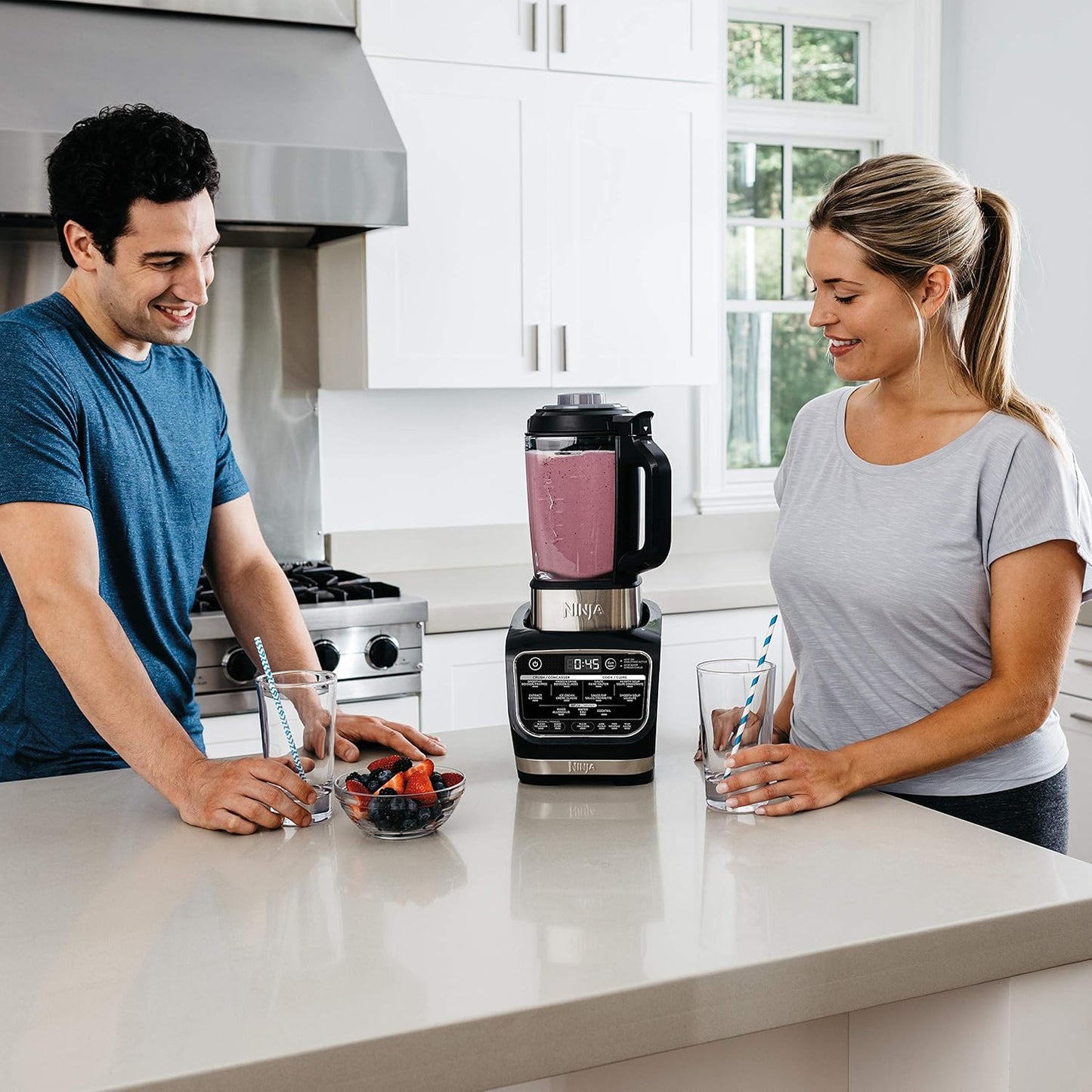 Ninja Foodie Countertop Blender with Attachments, 1.8 Liters, 1000W, Black and Silver - HB150
