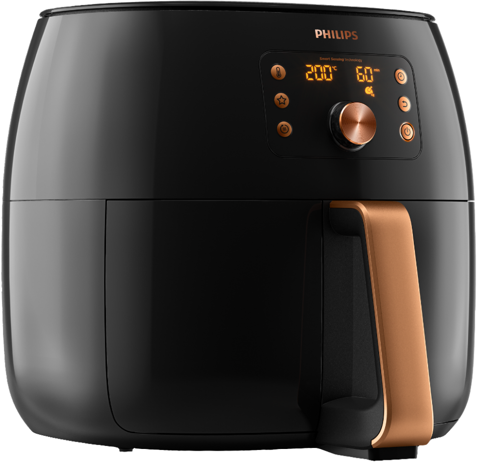 philips XXL Airfryer - 2200W, 50Hz, 1.4KGs, Smart Sensing Technology, Rapid Air Technology, Black/Copper - HD9867