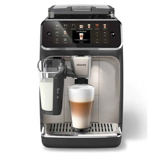 ماكينة صنع الإسبريسو الأوتوماتيكية بالكامل EP5447/90 من فيليبس، نظام حليب لاتيه جو، فلتر أكوا كلين، ستانلس ستيل، 1500 وات، أسود