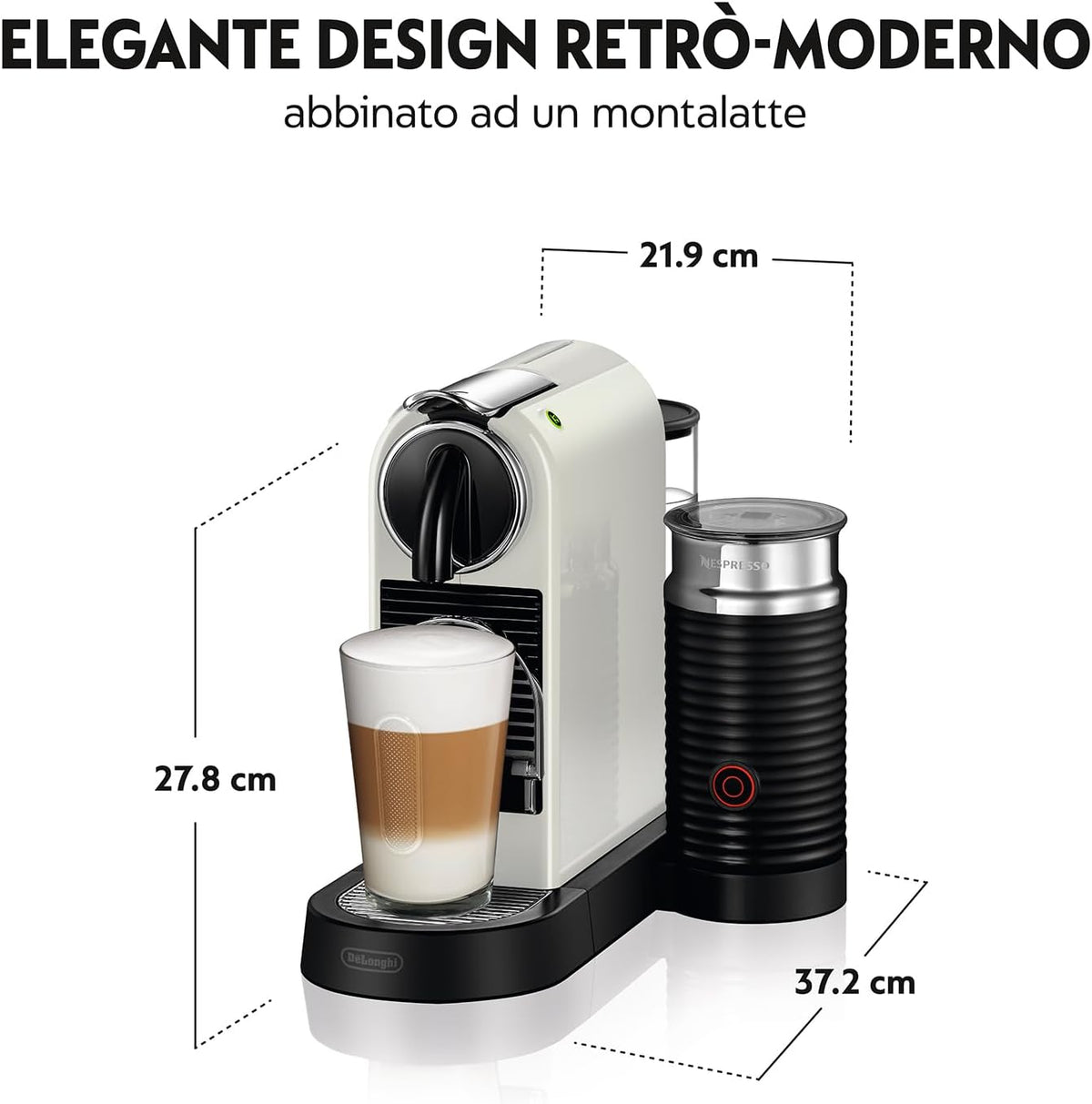 Nespresso Citiz Coffee Machine with Milk Frother - EN267 (White)