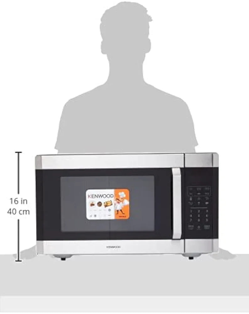 KENWOOD 42L Microwave Oven with Grill, Digital Display, 5 Power Levels, Defrost Function, Stainless Steel, Clock Function 1100W MWM42.000BK