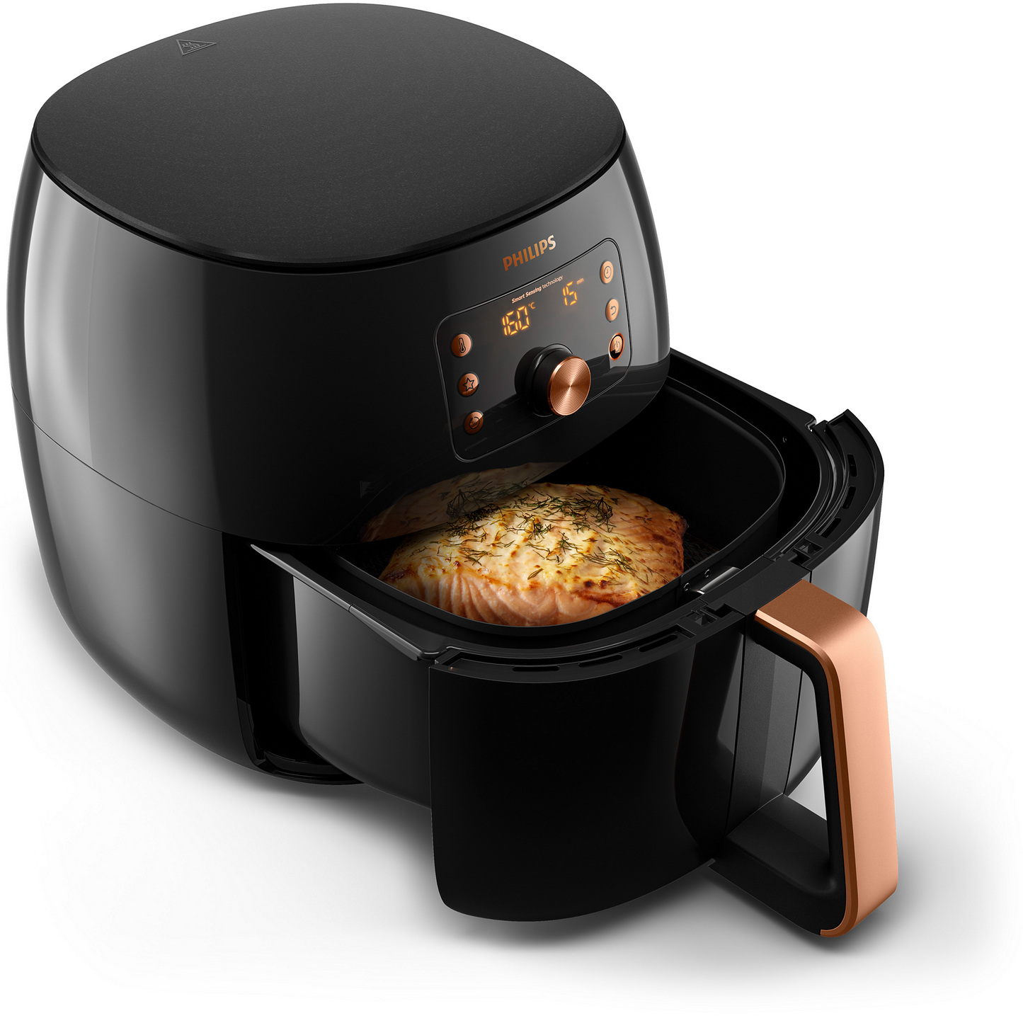 philips XXL Airfryer - 2200W, 50Hz, 1.4KGs, Smart Sensing Technology, Rapid Air Technology, Black/Copper - HD9867