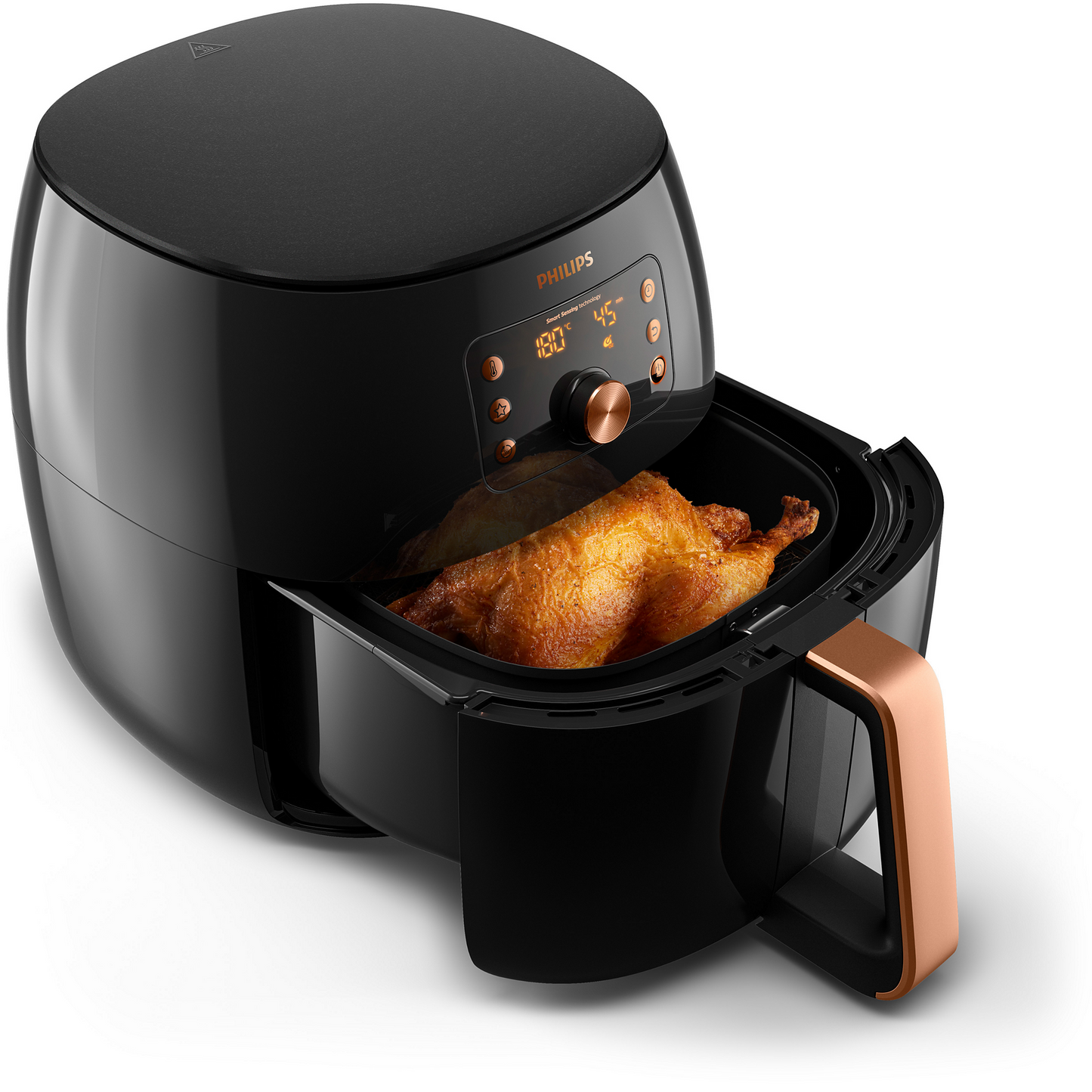 philips XXL Airfryer - 2200W, 50Hz, 1.4KGs, Smart Sensing Technology, Rapid Air Technology, Black/Copper - HD9867