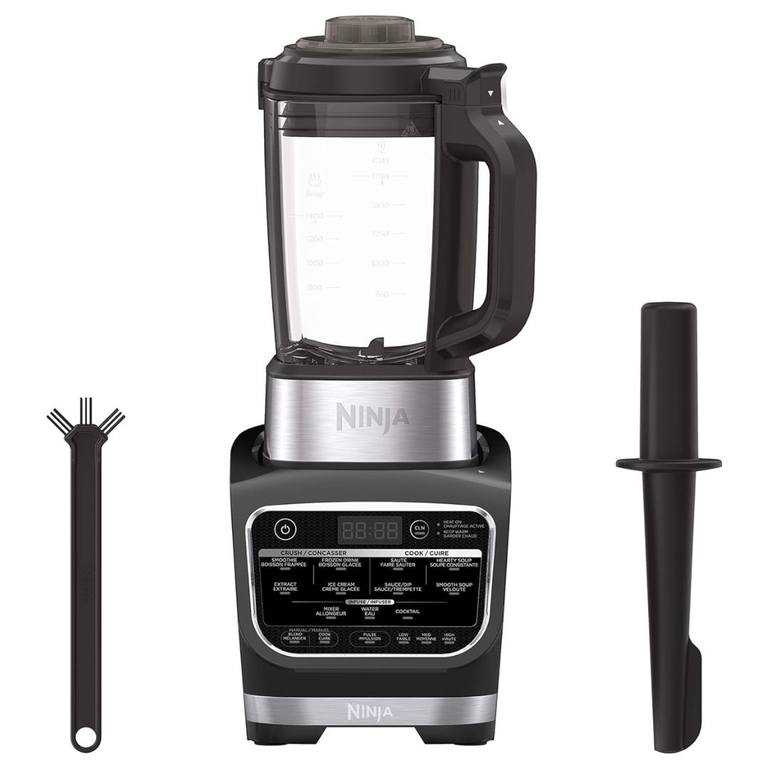 Ninja Foodie Countertop Blender with Attachments, 1.8 Liters, 1000W, Black and Silver - HB150