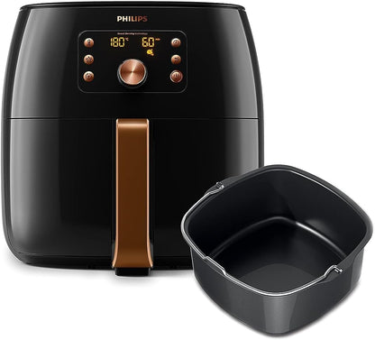 philips XXL Airfryer - 2200W, 50Hz, 1.4KGs, Smart Sensing Technology, Rapid Air Technology, Black/Copper - HD9863