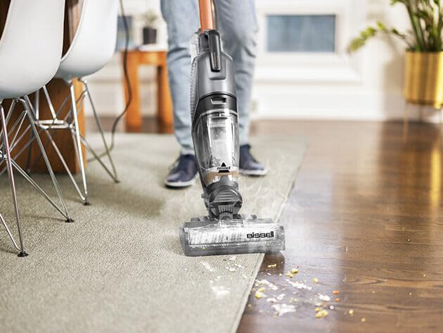 Bissell Crosswave Hydrosteam All-in-One Wet and Dry Vacuum Cleaner: HydroSteam™ Technology, Tangle-Free Design, Multi-Surface Cleaning for Hard Floors 1100 W 3527E Titanium/Black