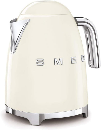 Smeg | Retro Iconic 50s 1.7 L Kettle / 7 Cups | 2400 Watts |Cream