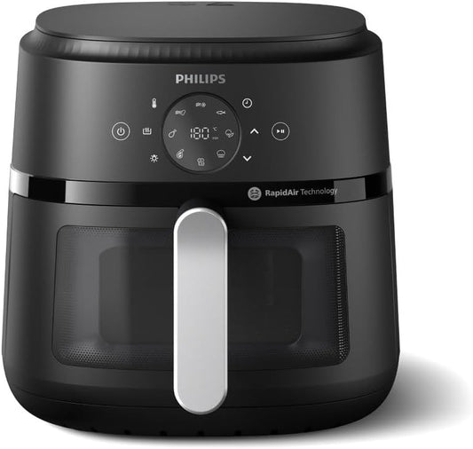 Philips Airfryer 2000 Series Digital Air Fryer, 6.2 Liters, 1700 Watt, Black and Silver - NA231