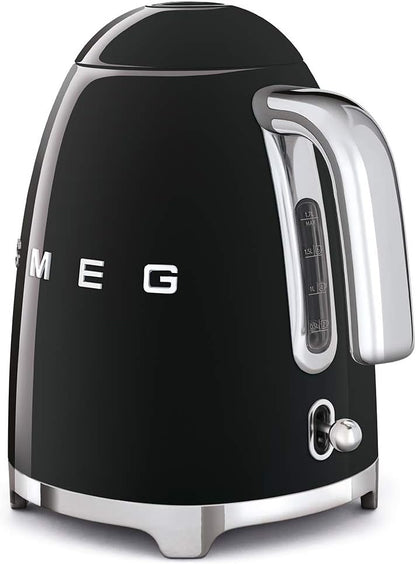 Smeg | Retro Iconic 50s 1.7 L Kettle / 7 Cups | 2400 Watts | Black