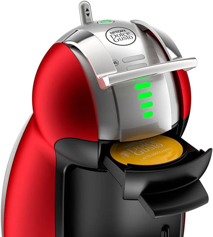 Nescafe Dolce Gusto by De'Longhi GENIO 2 Automatic Capsule Coffee Machine with Compact & Powerful up to 15 Bar Pressure, Cappuccino, Grande, Tea, Hot Chocolate & Espresso Coffee Maker EDG465.R Red