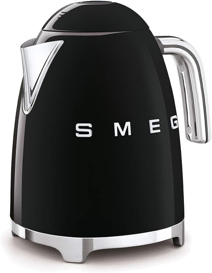 Smeg | Retro Iconic 50s 1.7 L Kettle / 7 Cups | 2400 Watts | Black