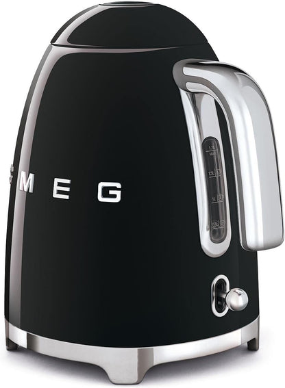 Smeg | Retro Iconic 50s 1.7 L Kettle / 7 Cups | 2400 Watts | Black