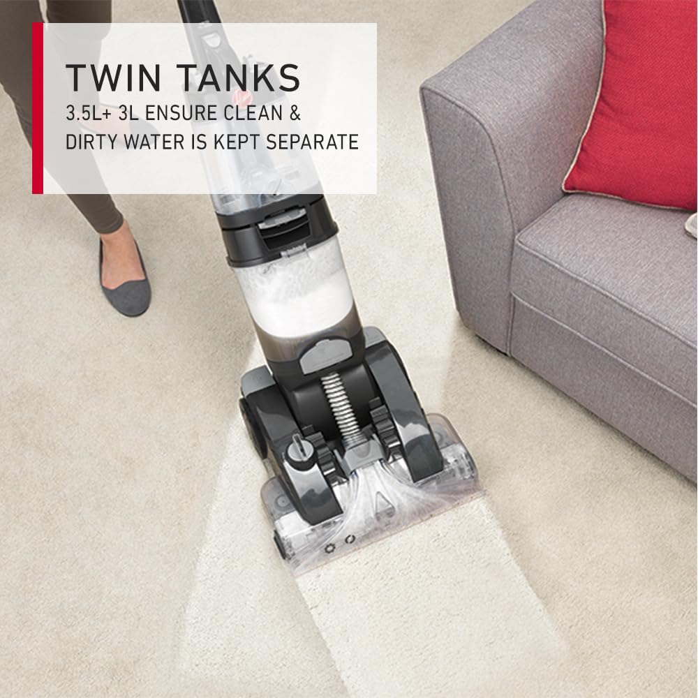 Hoover Platinum Power Max Carpet Washer & Hard Floor Cleaner, 3.5 L 1200 W CWKTH012 Black