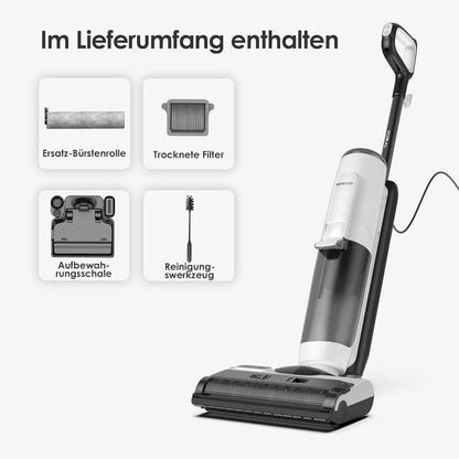 Floor One S5 Steam Wet and Dry Corded Vacuum Cleaner and Steam Mop, suction with iLoop Smart Sensor Technology and screen, Streak-Free and Self-Cleaning Dual Tank Feature 0.7 L 1500 W SW101000UK White