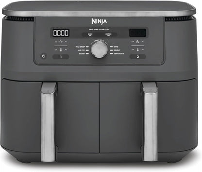 Ninja MAX Digital Airfryer Dual Zone 2 Drawer, 2470 Watts, 9.5 Liters, Gray – DZ400