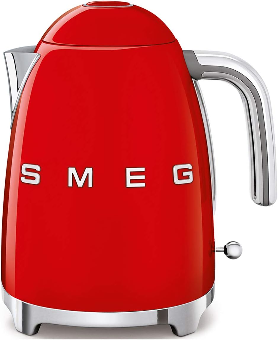 Smeg | Retro Iconic 50s 1.7 L Kettle / 7 Cups | 2400 Watts | Red