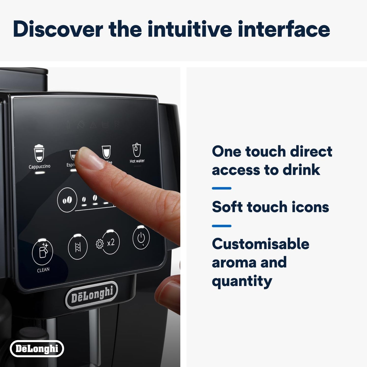 De'Longhi Fully Automatic Coffee Machine MAGNIFICA START Bean to Cup Espresso Machine, 6+ Functions for Espresso, Americano, Cappuccino, Latte, Macchiato & More Recipes ECAM220.60.B