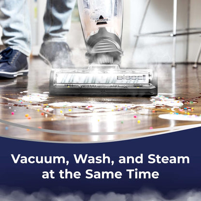 Bissell Crosswave Hydrosteam All-in-One Wet and Dry Vacuum Cleaner: HydroSteam™ Technology, Tangle-Free Design, Multi-Surface Cleaning for Hard Floors 1100 W 3527E Titanium/Black