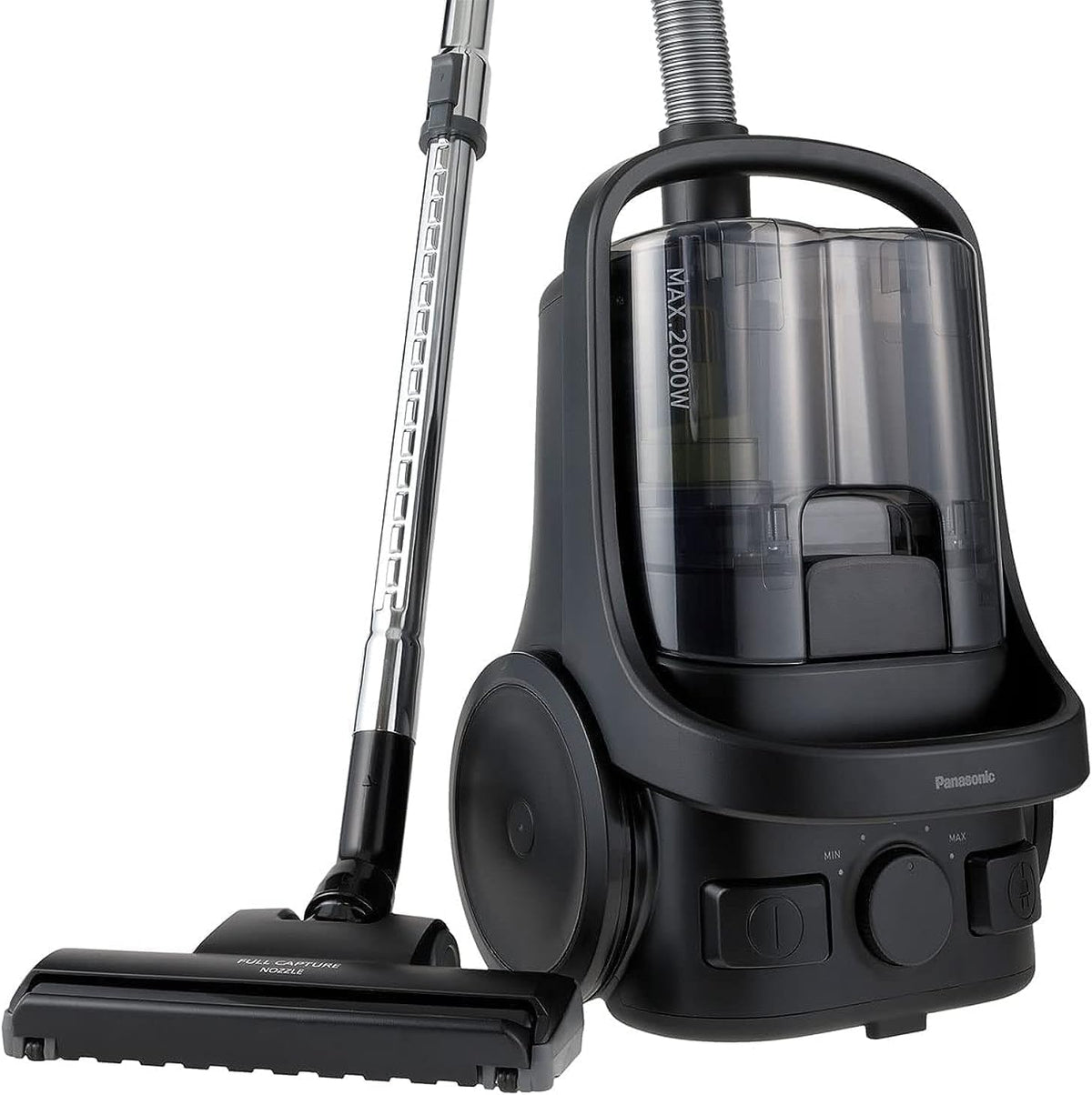 Panasonic Bagless Canister Vacuum, 2000W, MC-CL605KA49, Dust Capacity 2.2L, HEPA Filter,Full Capture Nozzle, Curtain Nozzle, AC Duct Cleaning Nozzle, Made in Malaysia- 1 Year Warranty