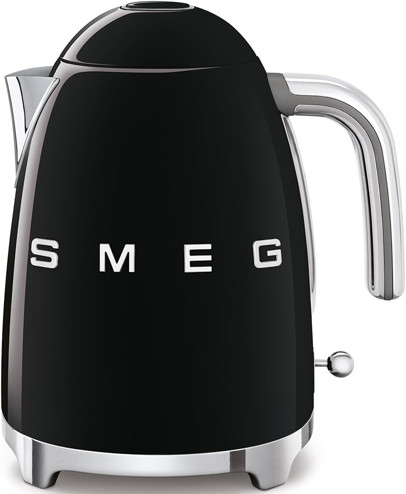 Smeg | Retro Iconic 50s 1.7 L Kettle / 7 Cups | 2400 Watts | Black