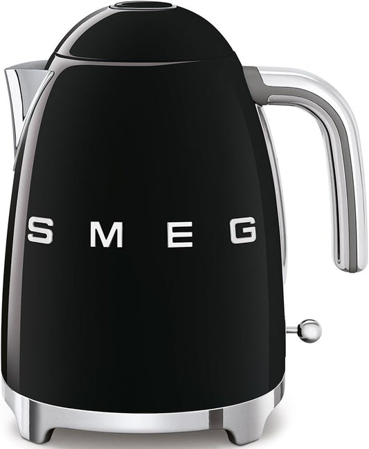 Smeg | Retro Iconic 50s 1.7 L Kettle / 7 Cups | 2400 Watts | Black