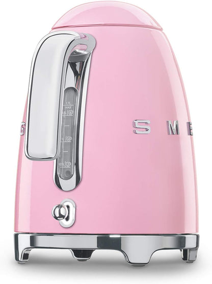 Smeg | Retro Iconic 50s 1.7 L Kettle / 7 Cups | 2400 Watts | Pink