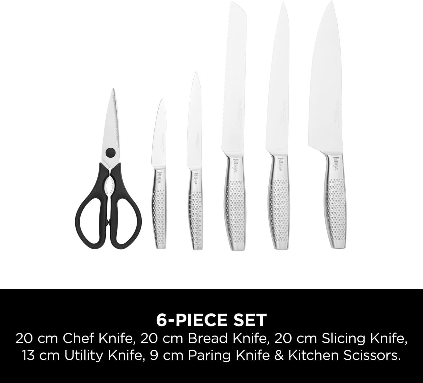 Ninja StaySharp Stainless 6-Piece Knife Set & Wood Block – K62006EUUK