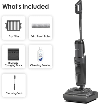 Tineco Floor ONE S7 Stretch Cordless Wet Dry Vacuum Cleaner, 180°Lay-Flat Anti-Tangle Design, 50 Minutes Runtime, 185℉ Flashdry Self-Cleaning, Dual-Sided Edge Cleaning Floor Cleaner