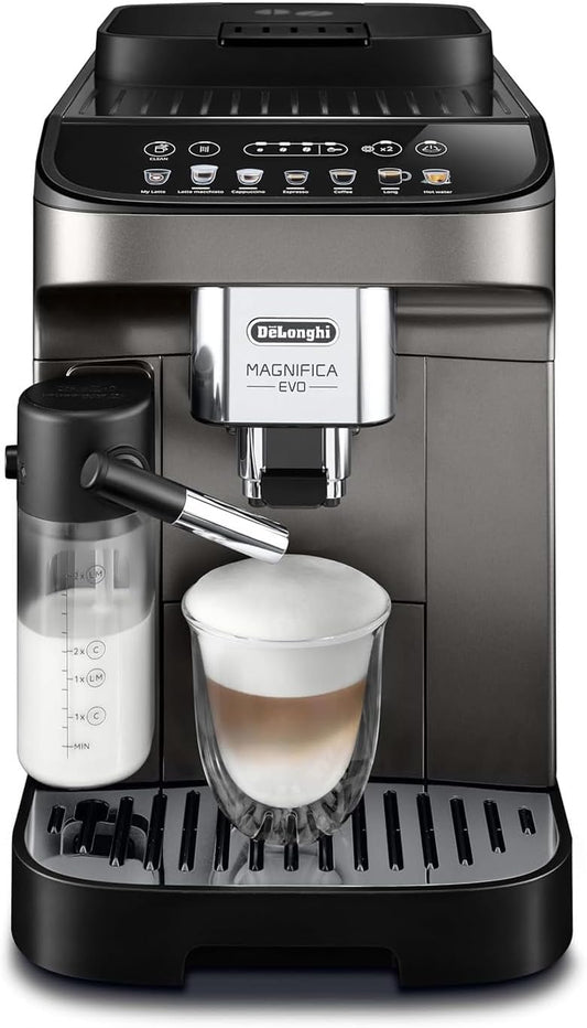 De'Longhi Magnifica Evo Fully Automatic Bean To Cup Coffee Machine With In Built Grinder,Soft Touch Button Cappuccino,LatteMacchiato,Espresso Coffee Maker Italian Design,ECAM290.81.TB