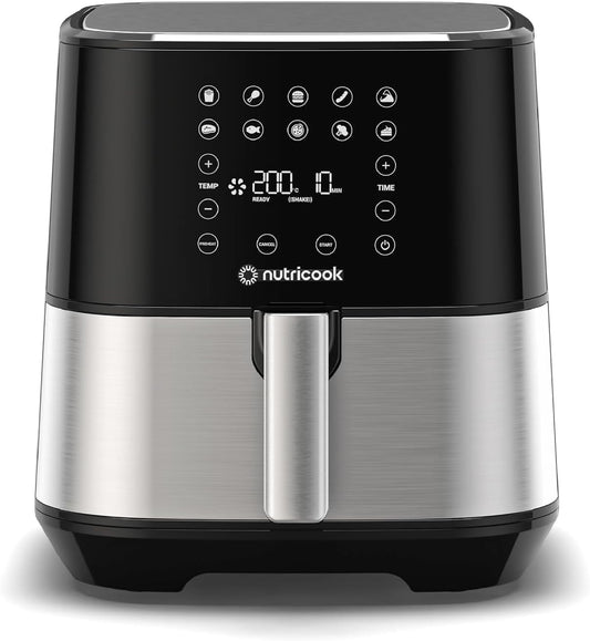 Nutricook Air Fryer 2, 1700 Watts, 5.5 Liters, Brush Stainless Steel/Black, Af205