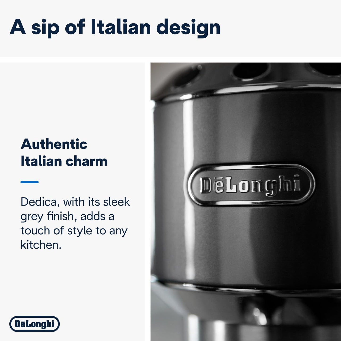 Delonghi Dedica Arte Espresso Machine , 1350 Watt, Metal - EC885 GY