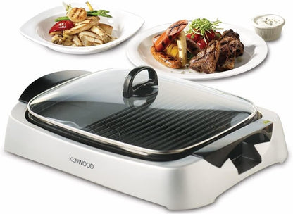 Kenwood Health Grill 2000 Watts With Glass Lid, Silver – HG266