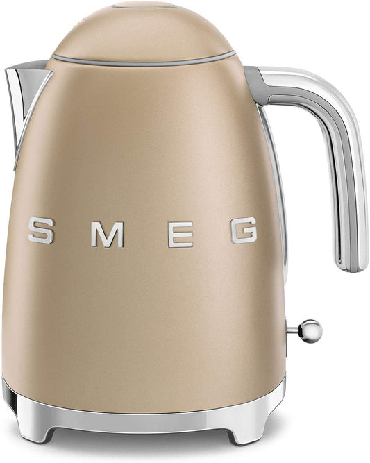 Smeg | Retro Iconic 50s 1.7 L Kettle / 7 Cups | 2400 Watts | Matte Gold