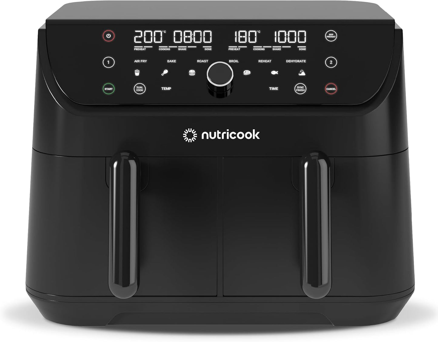 Nutricook Duo 2 Air Fryer, 8.5 Liters, 2400 Watt, Black- AFD185