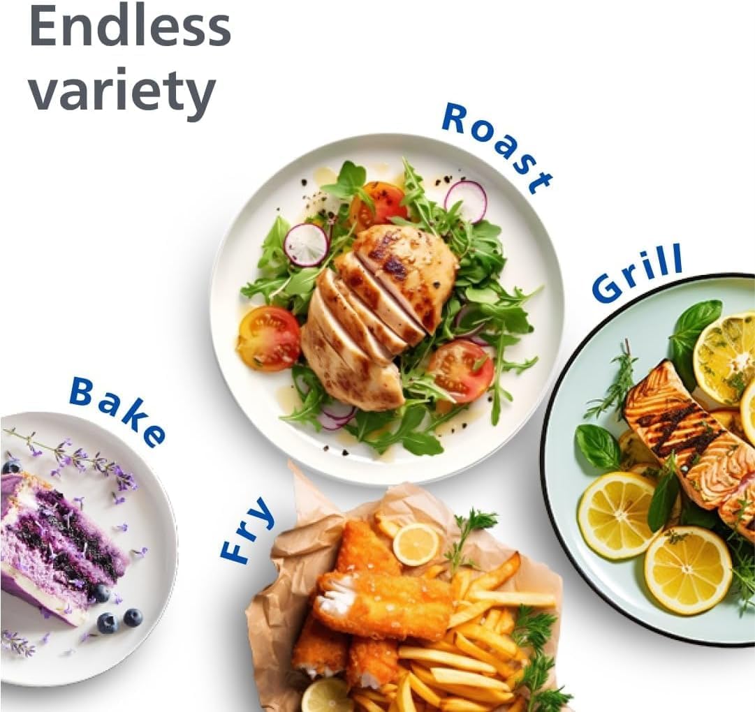 Philips 3000 Series Digital Air Fryer, 9 Liters, 2750 Watt, Black and Silver - ‎NA350