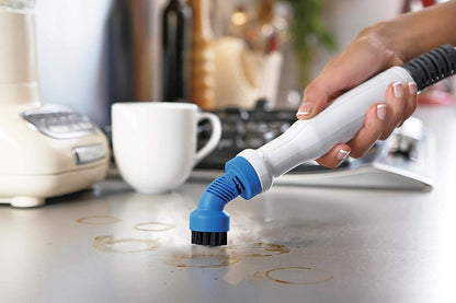 Black & Decker 2-in-1 Steam-Mop with Delta Head, SteaMitt and 11 Accessories, 1600W, White/Aqua - BHSM166DSM-GB
